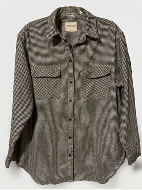 Abercrombie & Fitch-Woman’s Oversized Houndstooth Button-up Shacket Classic Sz M